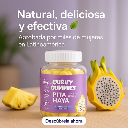 CURVY GUMMIES PITAHAYA - 60 GOMITAS ANTIOXIDANTES | BELLEZA NATURAL, DIGESTIÓN SALUDABLE Y ENERGÍA