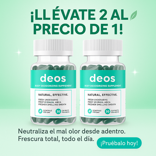 DEOS® 2x1: La revolución de la frescura corporal. ¡Compra uno, llévate otro y siéntete seguro todo el día!"