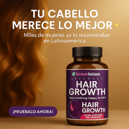 HAIR GROWTH® 120 CAPS: ¡FRENA LA CAÍDA Y REACTIVA EL CRECIMIENTO DE TU CABELLO!
